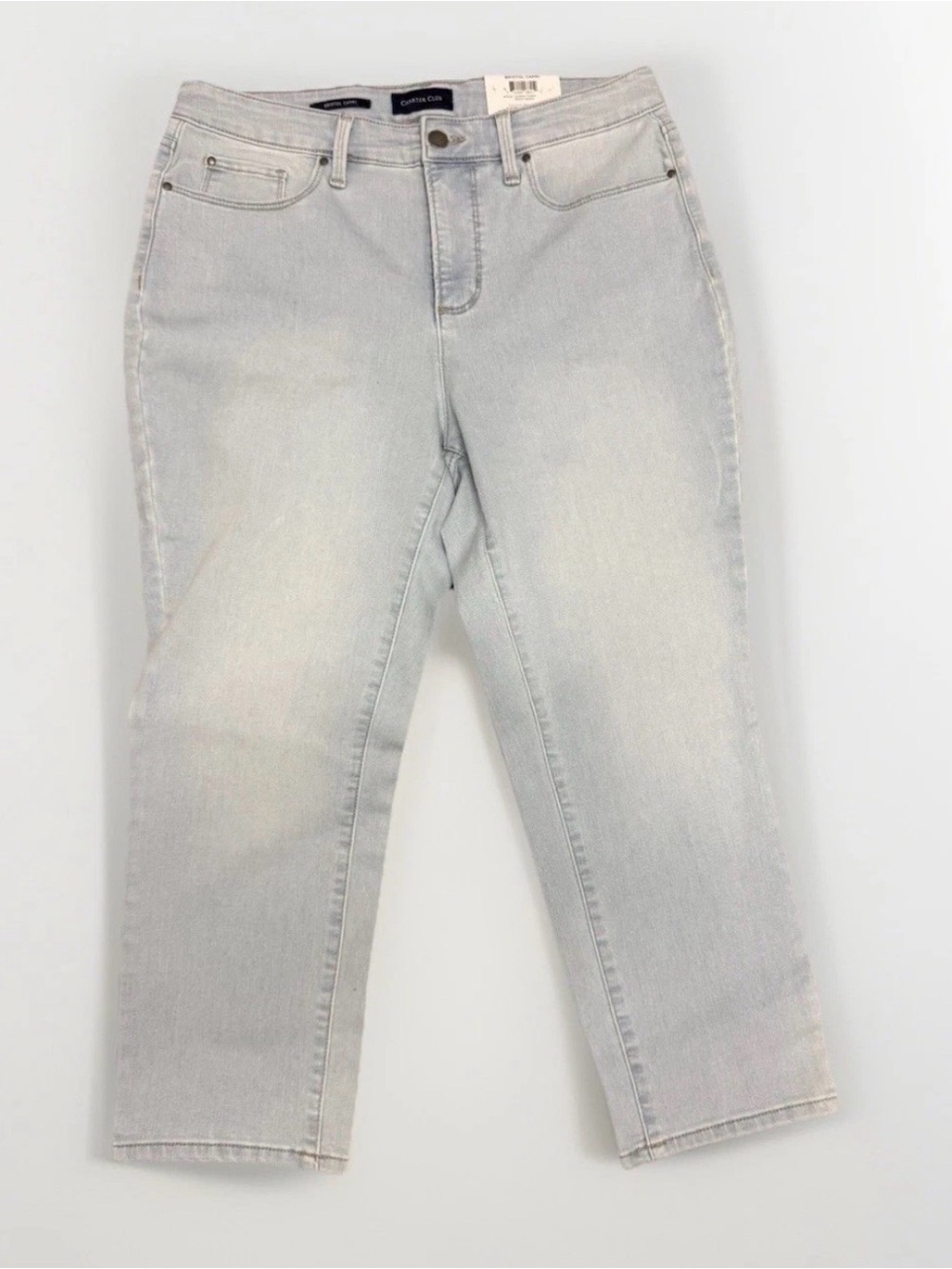 Charter Club Bristol Capri Jeans Women Size 10 Light Wash Denim Cropped Blue